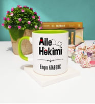 Aile Hekimi Tasarımlı Aile Hekimi Kupa Bardak Yeşil