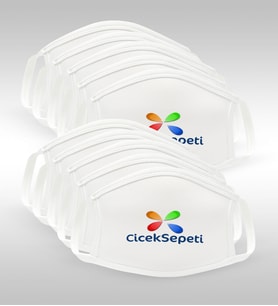 BK Gift Kişiye Özel Logolu 20 Adet Yıkanabilir Maske