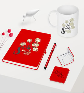 Kadınlar Gününe Özel Kırmızı Defter Kalem Kupa Ayna Seti - 15