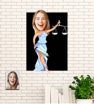 Kişiye Özel Hediye Avukat  Karikatürlü Uv Baskılı Ahşap Tablo