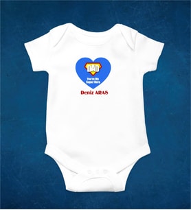 Dad You Are My Super Hero Babalar Günü Kişiye Özel Tasarım Bebek Body Zıbın