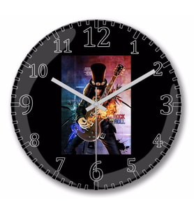 Slash Rock  Duvar Saati Bombeli Gercek Cam