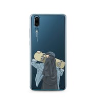 Kaykay Kız Tasarım Süper Şeffaf Silikon Telefon Kılıfı Huawei P20 