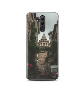 Galata Tasarımlı Süper Şeffaf Silikon Telefon Kılıfı Huawei Mate 20 Lite