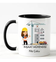 İnşaat Mühendisi Kupa Bardağı Siyah