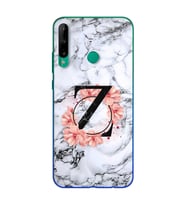 Mermer Çiçekli Harf Tasarım Süper Şeffaf Silikon Telefon Kılıfı Huawei P40 Lite 