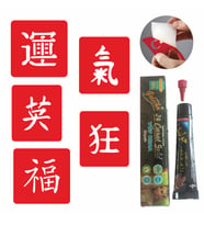 Kanji Japonca Yazı Dövmesi Kına ve Şablon Seti Tattoo