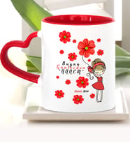 BK Gift Kişiye Özel Bugün Günlerden Annem Kırmızı Kalpli Kupa Bardak  1