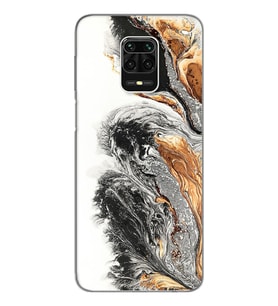 Mermer Tasarımlı Süper Şeffaf Silikon Telefon Kılıfı Xiomai Redmi Note 9 Pro - N