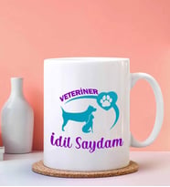 Kişiye Özel Veteriner 4 Tasarımlı Beyaz Kupa