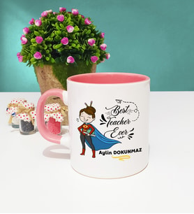 Öğretmene Hediye Öğretmenler Günü Hediyesi Kupa Bardak Pembe