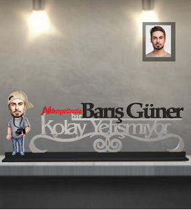Kişiye Özel Fotoğrafçı Karikatürlü Kolay Yetişmiyor Ahşap Biblo Bay-3