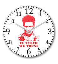 In Tyler  We Trust  Duvar Saati Bombeli Gercek Cam