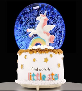 Sevgiliye Hediye Unicorn Işıklı Müzikli Kar Küresi