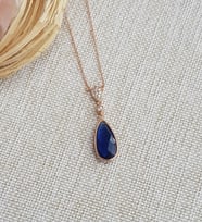 Safir Taşlı Gümüş Kadın Kolye