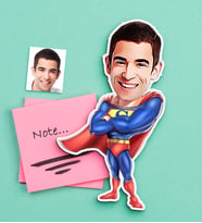 BK Gift Kişiye Özel Süperman Karikatürlü Ahşap Magnet (Çok Renkli)