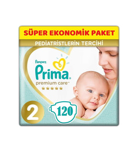 Prima Premium Care Bebek Bezi Beden:2 (4-8) Mini 120 Adet Ekonomik Pk