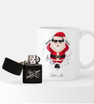 BK Gift Kişiye Özel Yılbaşı Noel Baba Temalı Çakmak ve Kupa Seti - 1