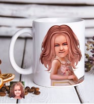 BK Gift Kişiye Özel Kız Çocuk İllüstrasyon Tasarımlı Beyaz Kupa Bardak-3
