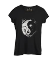 Kurt - Yin Yang Siyah Kadın Tshirt