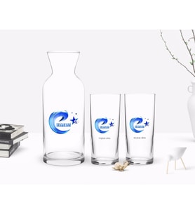 BK Gift Kişiye Özel Renkli Baskılı Erzurum Tasarımlı Turistik İkili Rakı Bardağı ve Karaf Hediye Seti-1 (Model 1)