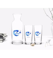 BK Gift Kişiye Özel Renkli Baskılı Erzurum Tasarımlı Turistik İkili Rakı Bardağı ve Karaf Hediye Seti-1 (Model 1)