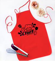 BK Gift Kişiye Özel  Chef Kırmızı Mutfak Önlüğü  2
