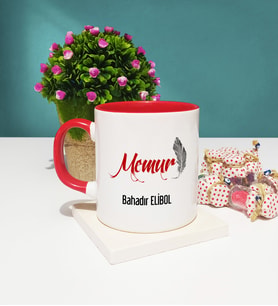 Memur Kupa Bardak Kırmızı