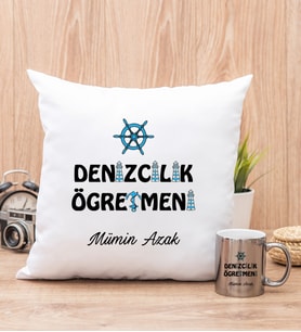 Denizcilik Öğretmeni Yastık ve Silver Kupa Bardak