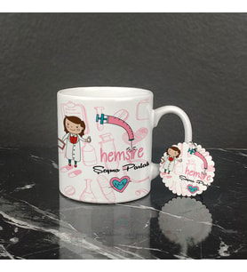 Hemşire Kupa Bardak ve Anahtarlık Set 004
