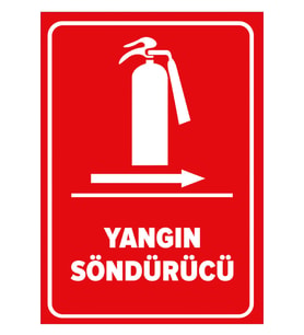 MIGNATIS - Yangın Söndürücü Sağa Ok Levhası - Sac Malzeme 25x35cm