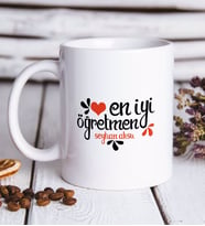 BK Gift Kişiye Özel En İyi Öğretmen Beyaz Kupa Bardak -6, Öğretmene Hediye, Öğretmenler Günü