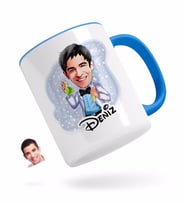 BK Gift Kişiye Özel Erkek Kimyager Karikatürlü Mavi Kupa Bardak-2