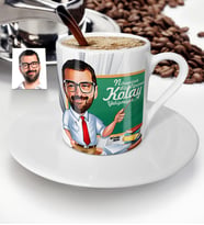 BK Gift Kişiye Özel Bay Öğretmen Karikatür Türk Kahvesi Fincanı  1