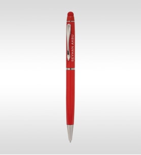 BK Gift Kişiye Özel Kırmızı Metal Dokunmatik Tükenmez Kalem 0967