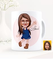 BK Gift Kişiye Özel Kız Çocuk Karikatürlü Beyaz Kupa Bardak - 4
