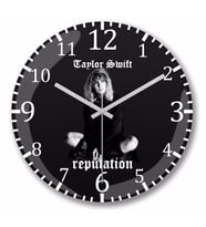 Taylor Swift Reputation Duvar Saati Bombeli Gercek Cam