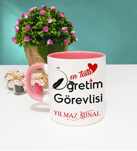 Mesajlı Öğretim Görevlisi Kupa Bardak Pembe