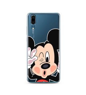 Mickey Tasarımlı Süper Şeffaf Silikon Telefon Kılıfı Huawei P20   