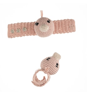 Cuddly Amigurumi Ördek Çıngıraklı Bileklik -Pembe