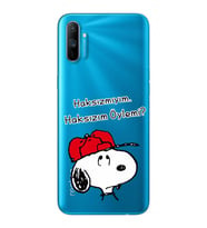 Snoopy Tasarımlı Süper Şeffaf Silikon Telefon Kılıfı Oppo Realmi C3