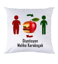 Biresimden Diyetisyene Hediye İsimli Kişiye Özel Yastık
