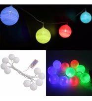 Ledli Toplar Dizini Pilli Işık, 2,00 mt, Çok Renkli Led (STD)