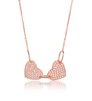 İkili Kalp Kolye - Rose