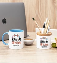 Rehber Öğretmen Mavi Kupa Bardak Ve Kalemlik Hediye Seti
