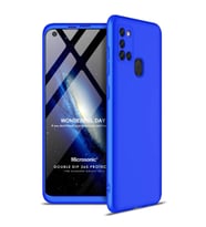 Microsonic Samsung Galaxy A21s Kılıf Double Dip 360 Protective Mavi