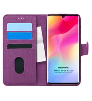 Microsonic Xiaomi Mi Note 10 Lite Kılıf Fabric Book Wallet Mor