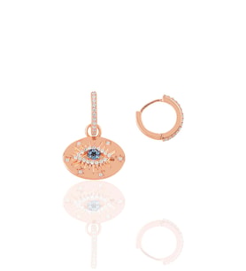 Söğütlü Silver Gümüş rose zirkon taşlı lareyn tarz küpe