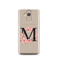 Pembe Çiçekli Harf Tasarım Süper Şeffaf Silikon Telefon Kılıfı General Mobile GM