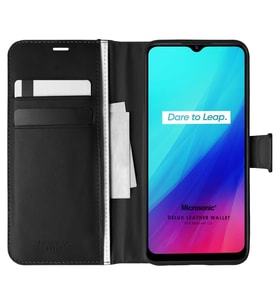Microsonic Realme C3i Kılıf Delux Leather Wallet Siyah